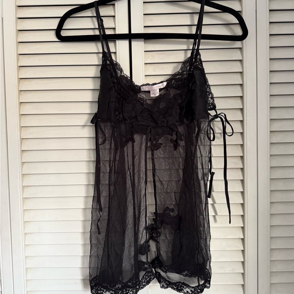 Victoria's Secret Black Lace Chemise